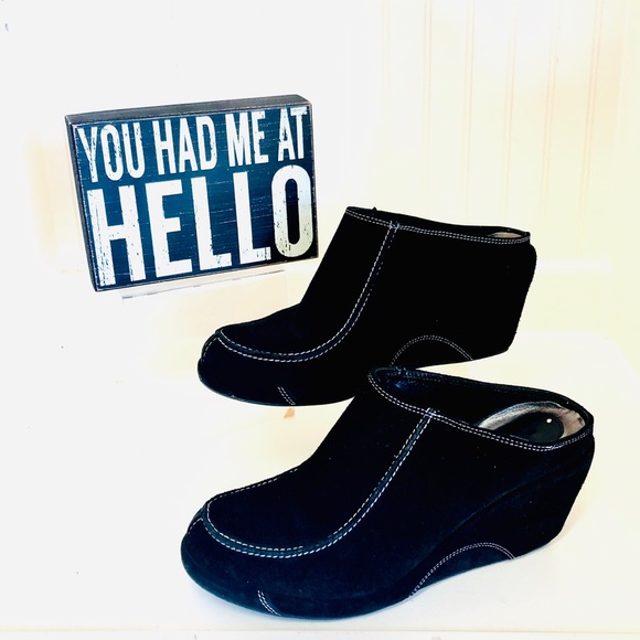 Via Spiga Shoes - Via Spiga Italian black Suede Platform Mule Slip